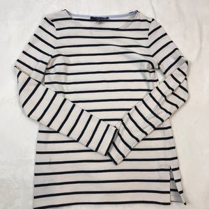 Max Mara Weekend Navy and White Striped Top S